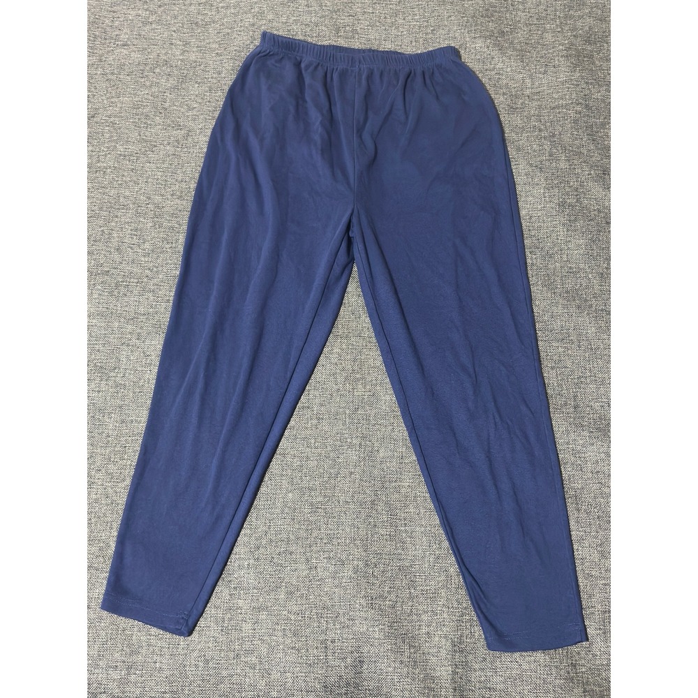 Extra Touch Womens 22W Blue Knit Pants Elastic Waist Solid Casual Comfort
